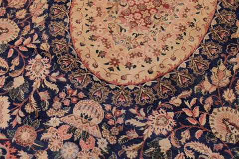 handmade Traditional Hussani Blue Rose Hand Knotted RECTANGLE 100% WOOL area rug 9x12