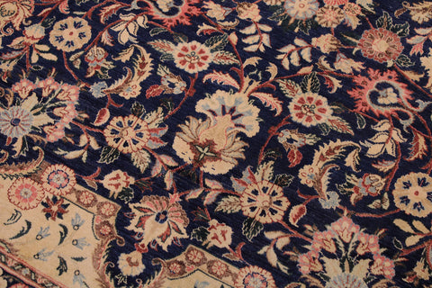 handmade Traditional Hussani Blue Rose Hand Knotted RECTANGLE 100% WOOL area rug 9x12