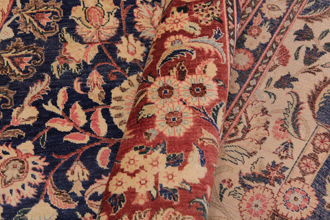 handmade Traditional Hussani Blue Rose Hand Knotted RECTANGLE 100% WOOL area rug 9x12