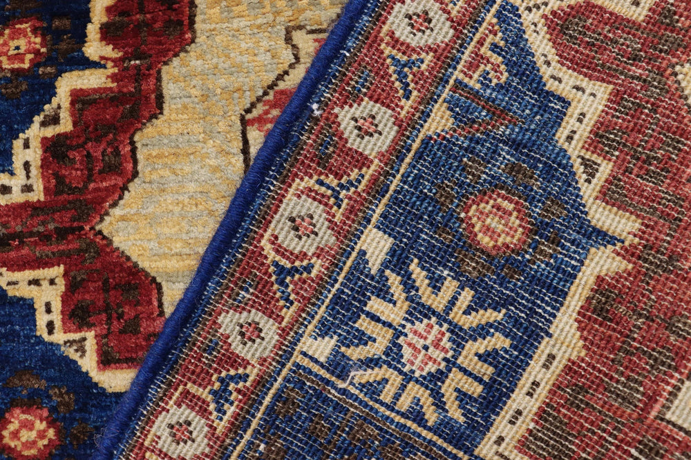 handmade Geometric Mamluk Blue Red Hand Knotted RECTANGLE 100% WOOL area rug 2 x 3