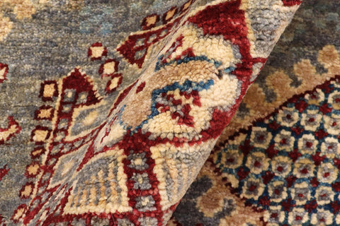 handmade Transitional Kafkaz Gray Red Hand Knotted RECTANGLE 100% WOOL area rug 5' x 6'