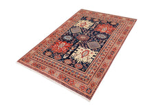 handmade Traditional Kafkaz Blue Rust Hand Knotted RECTANGLE 100% WOOL area rug 5 x 7