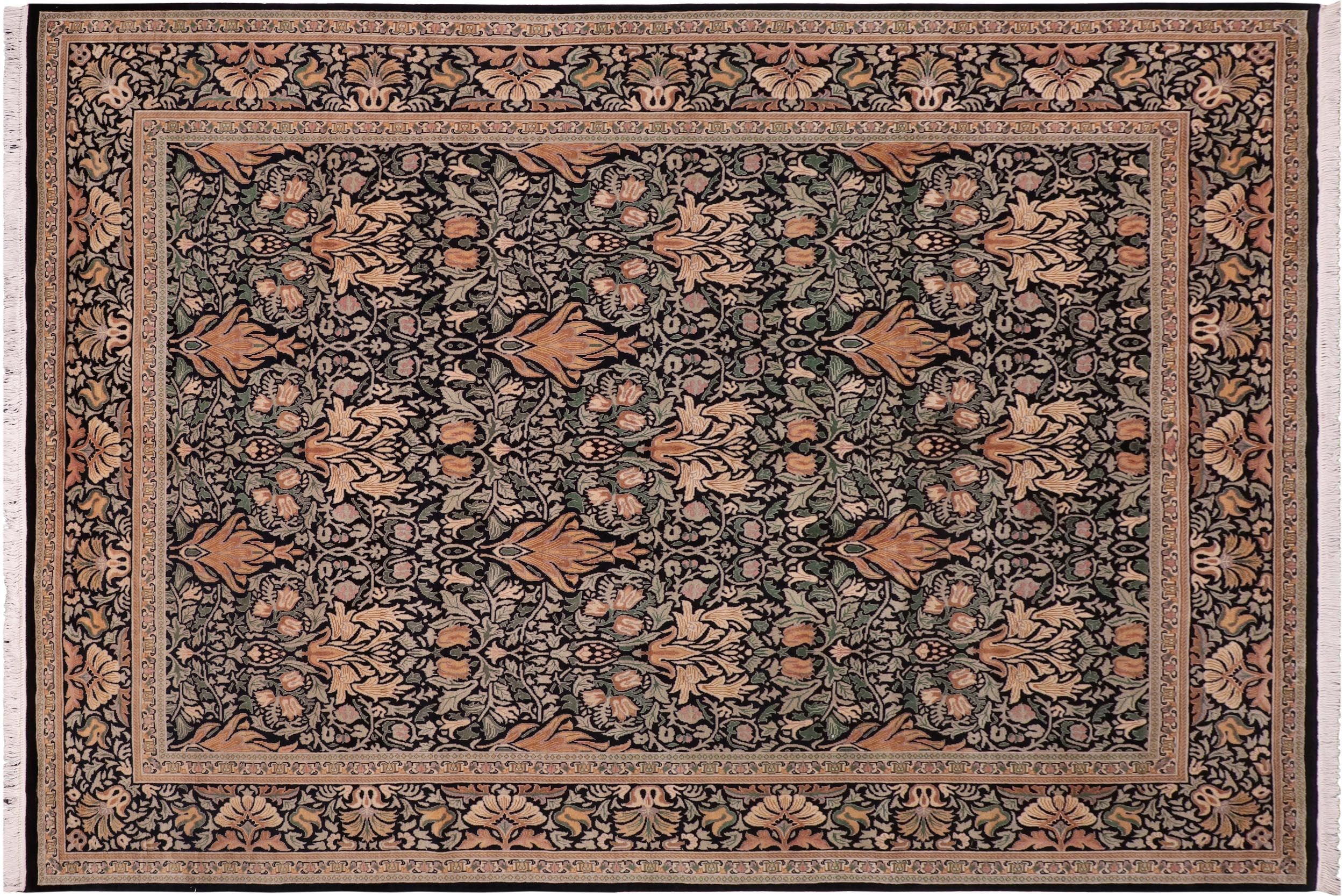 handmade Transitional Snakehead Black Gold Hand Knotted RECTANGLE 100% WOOL area rug 8x10