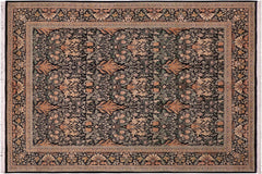 handmade Transitional Snakehead Black Gold Hand Knotted RECTANGLE 100% WOOL area rug 8x10