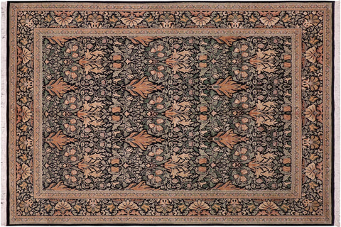 handmade Transitional Snakehead Black Gold Hand Knotted RECTANGLE 100% WOOL area rug 8x10