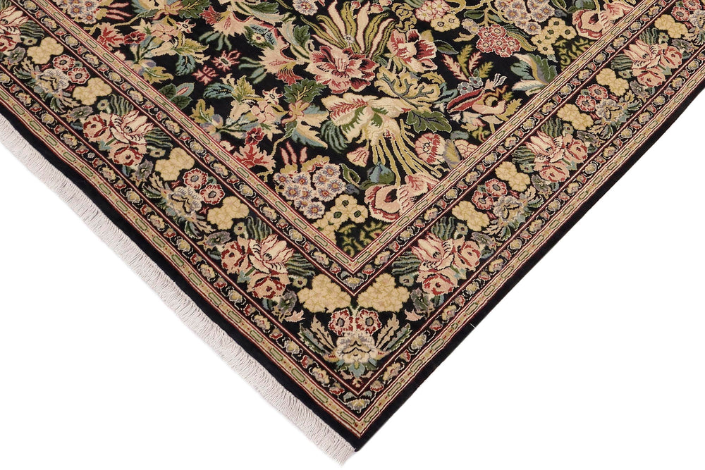 handmade Transitional Basarabian Black Beige Hand Knotted RECTANGLE 100% WOOL area rug 6x9