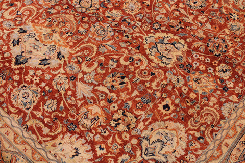 handmade Transitional Agra Rust Multi Hand Knotted RECTANGLE 100% WOOL area rug 9x12