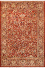 Traditional Agra Latonya Rust Multi Hand Knotted Area rugs 9 x 12