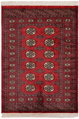 handmade Geometric Bokhara Red Black Hand Knotted RECTANGLE 100% WOOL area rug 3 x 4