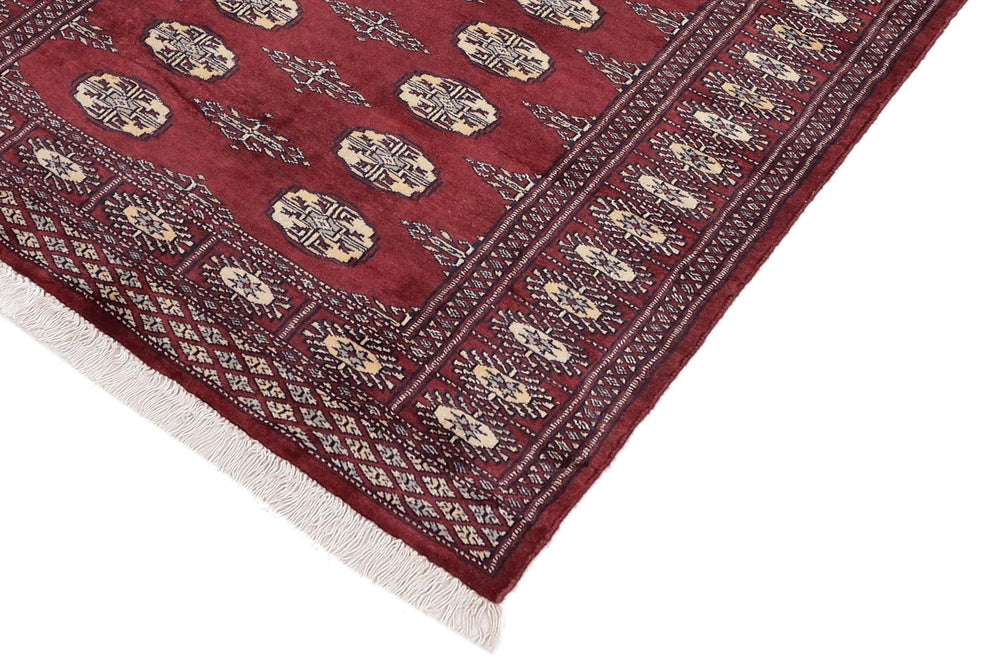 handmade Geometric Bokhara Maroon Gray Hand Knotted RECTANGLE 100% WOOL area rug 3X5