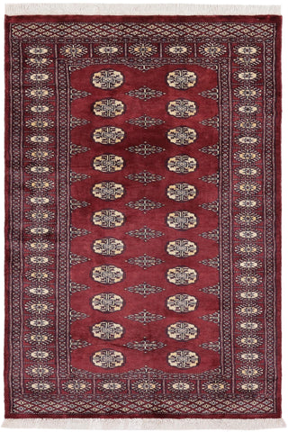 Rustic Bokhara Adalyn Maroon/Gray Wool Rug - 3'0''X5'0''