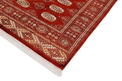 handmade Geometric Bokhara Rust Gray Hand Knotted RECTANGLE 100% WOOL area rug 3X5