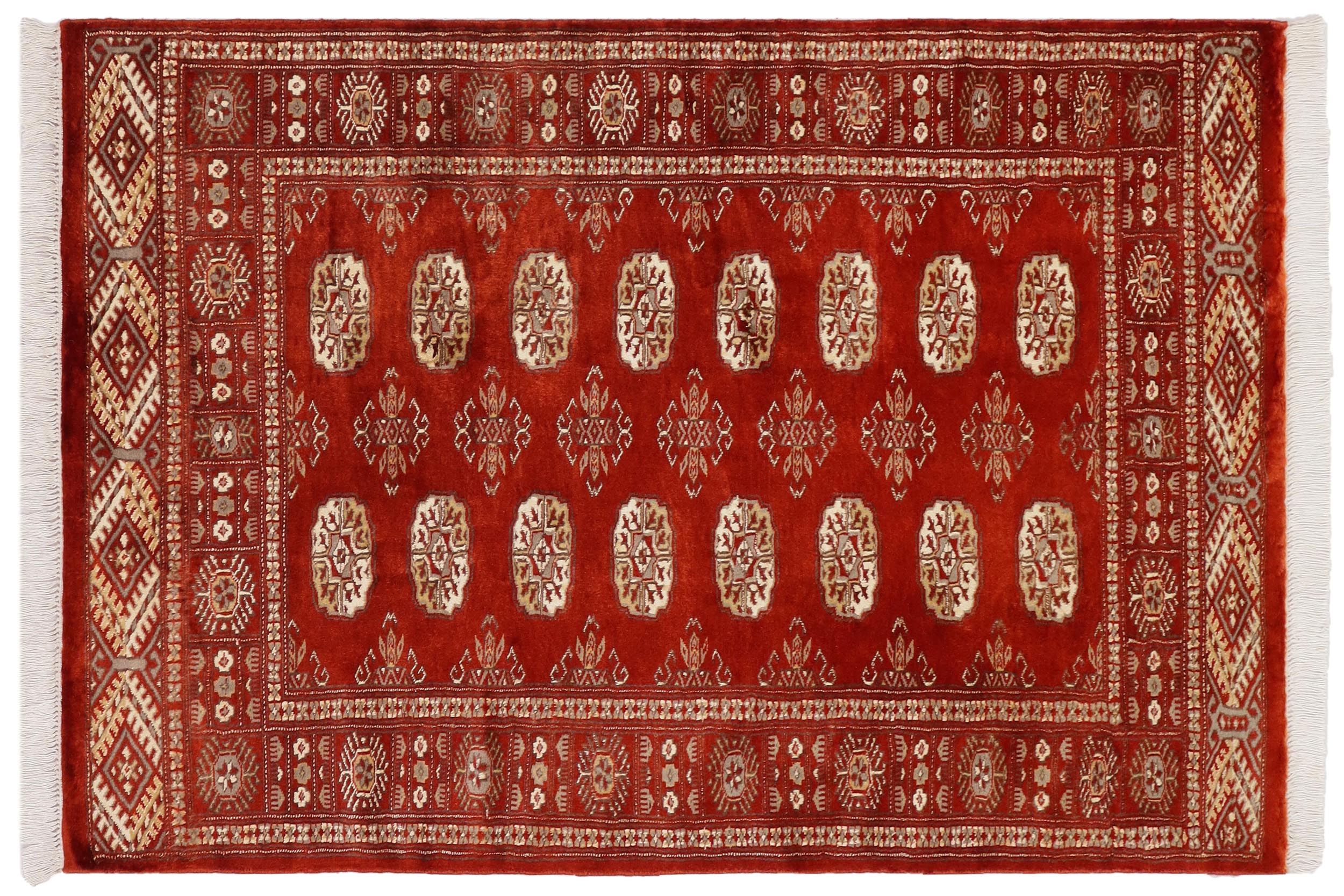 handmade Geometric Bokhara Rust Gray Hand Knotted RECTANGLE 100% WOOL area rug 3X5