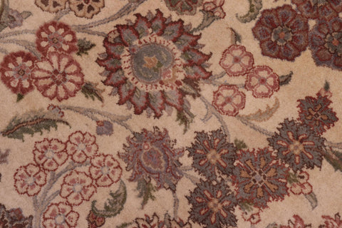 handmade Traditional Kashan Ivory Brown Hand Knotted RECTANGLE 100% WOOL area rug 9x12