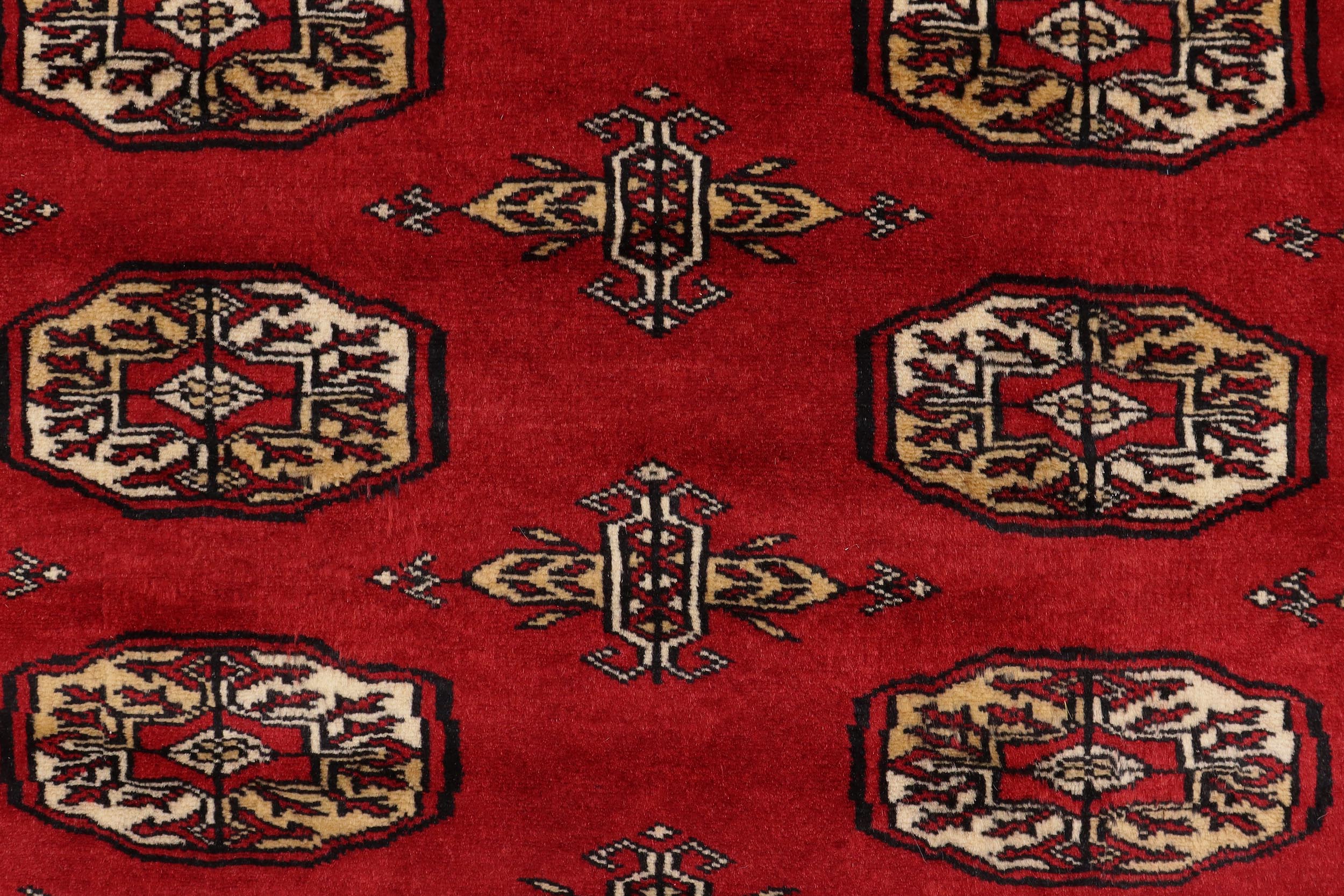 handmade Geometric Bokhara Red Beige Hand Knotted RECTANGLE 100% WOOL area rug 4X6