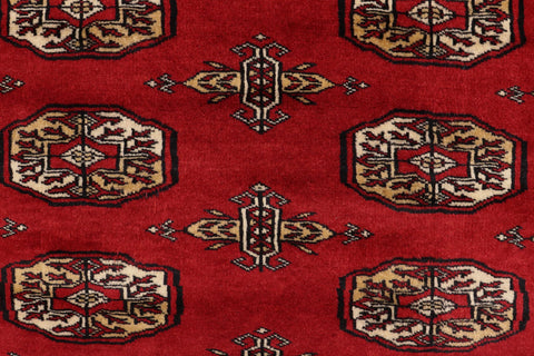 handmade Geometric Bokhara Red Beige Hand Knotted RECTANGLE 100% WOOL area rug 4X6