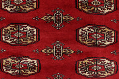 handmade Geometric Bokhara Red Beige Hand Knotted RECTANGLE 100% WOOL area rug 4X6