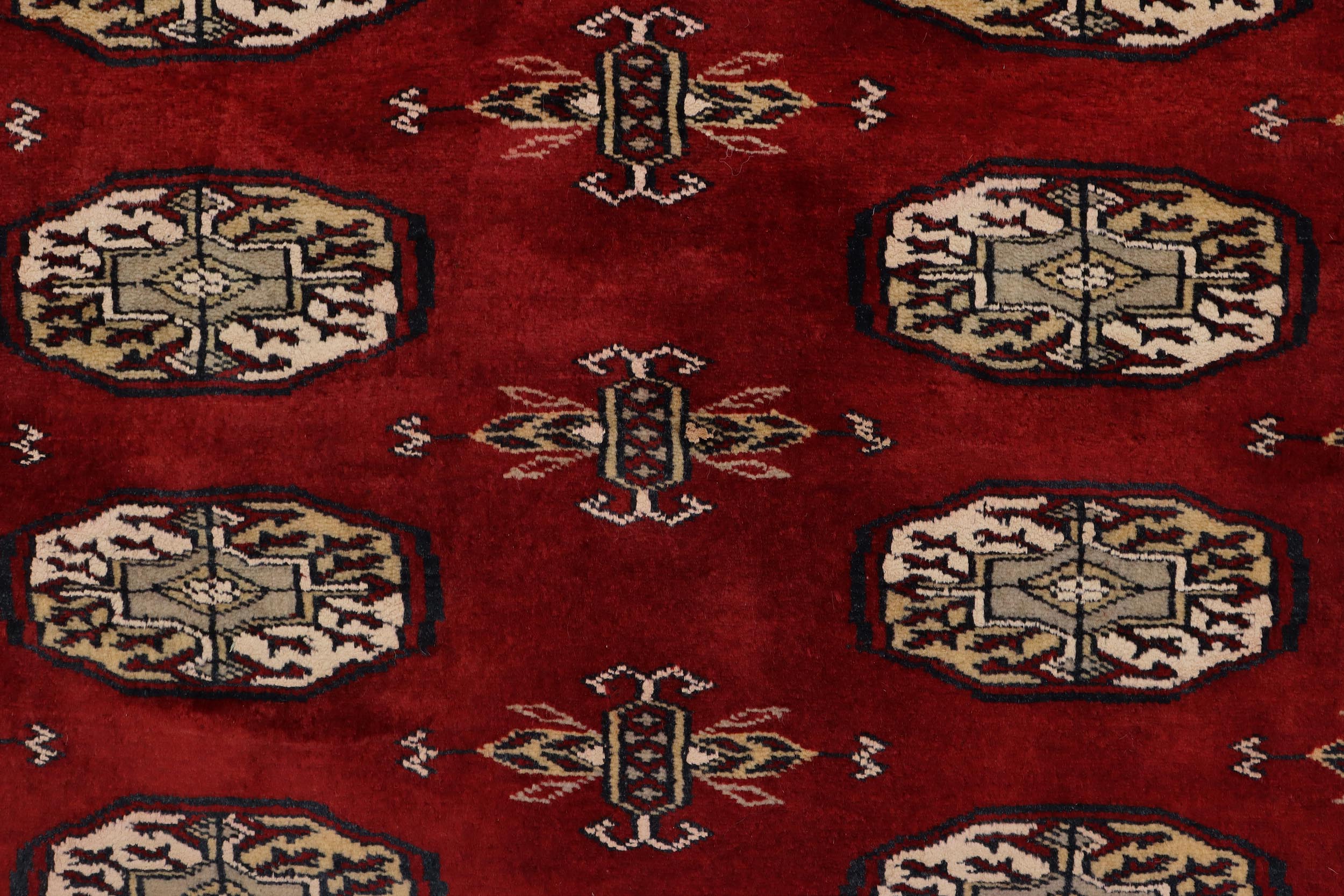 handmade Geometric Bokhara Red Gray Hand Knotted RECTANGLE 100% WOOL area rug 4X6