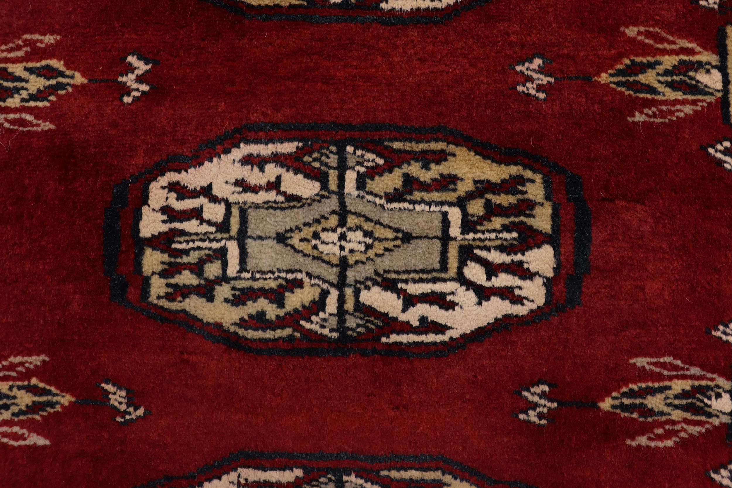 handmade Geometric Bokhara Red Gray Hand Knotted RECTANGLE 100% WOOL area rug 4X6