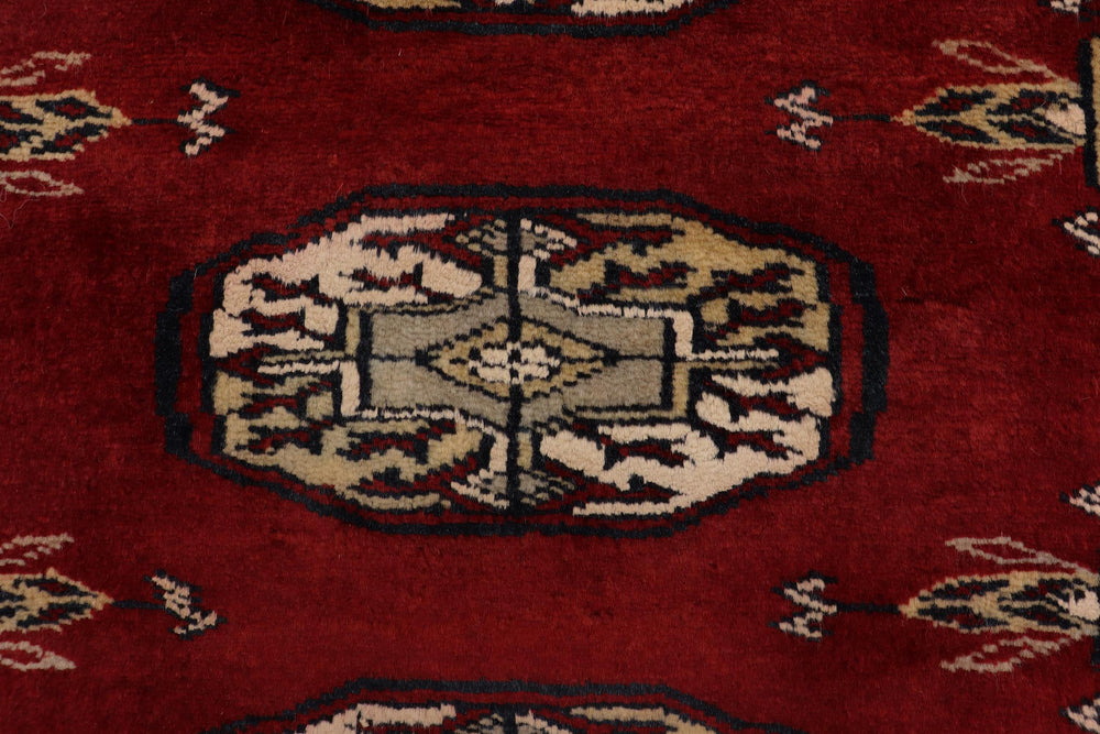 handmade Geometric Bokhara Red Gray Hand Knotted RECTANGLE 100% WOOL area rug 4X6
