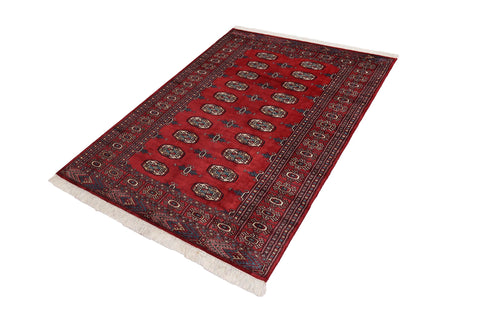 handmade Geometric Bokhara Red Blue Hand Knotted RECTANGLE 100% WOOL area rug 4X6