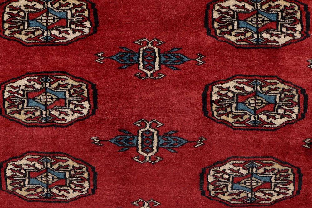 handmade Geometric Bokhara Red Blue Hand Knotted RECTANGLE 100% WOOL area rug 4X6
