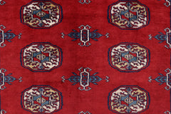 handmade Geometric Bokhara Red Blue Hand Knotted RECTANGLE 100% WOOL area rug 4X6