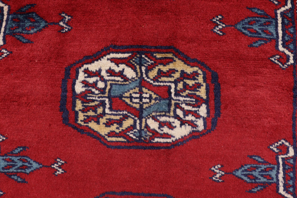 handmade Geometric Bokhara Red Blue Hand Knotted RECTANGLE 100% WOOL area rug 4X6