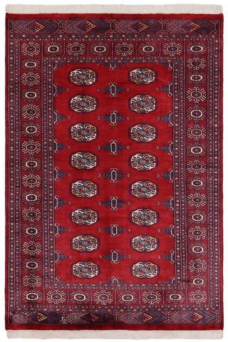 Rustic Bokhara Darnell Red/Blue Wool Rug - 4'1''X6'1''