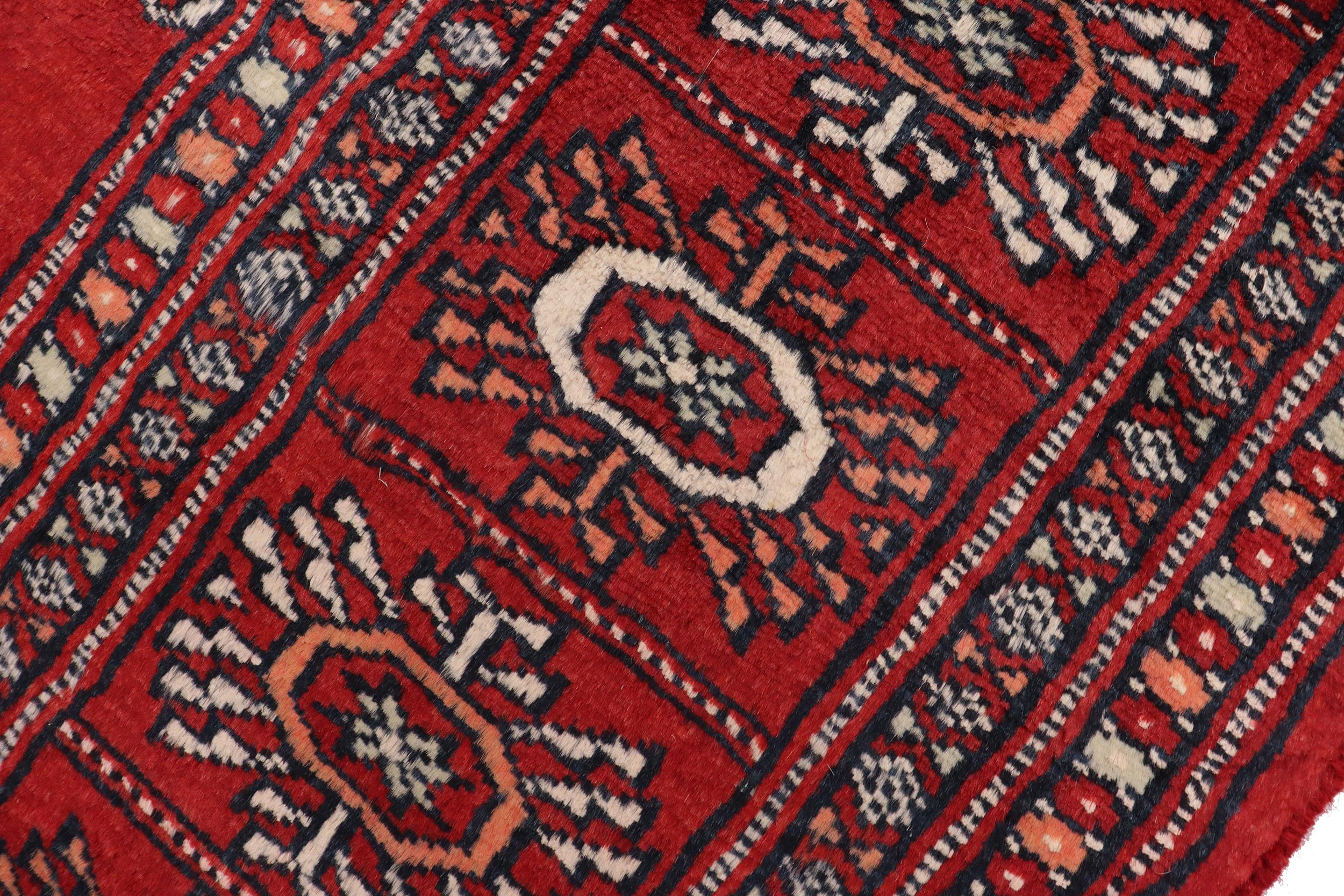 handmade Geometric Bokhara Red Rust Hand Knotted RECTANGLE 100% WOOL area rug 4X6