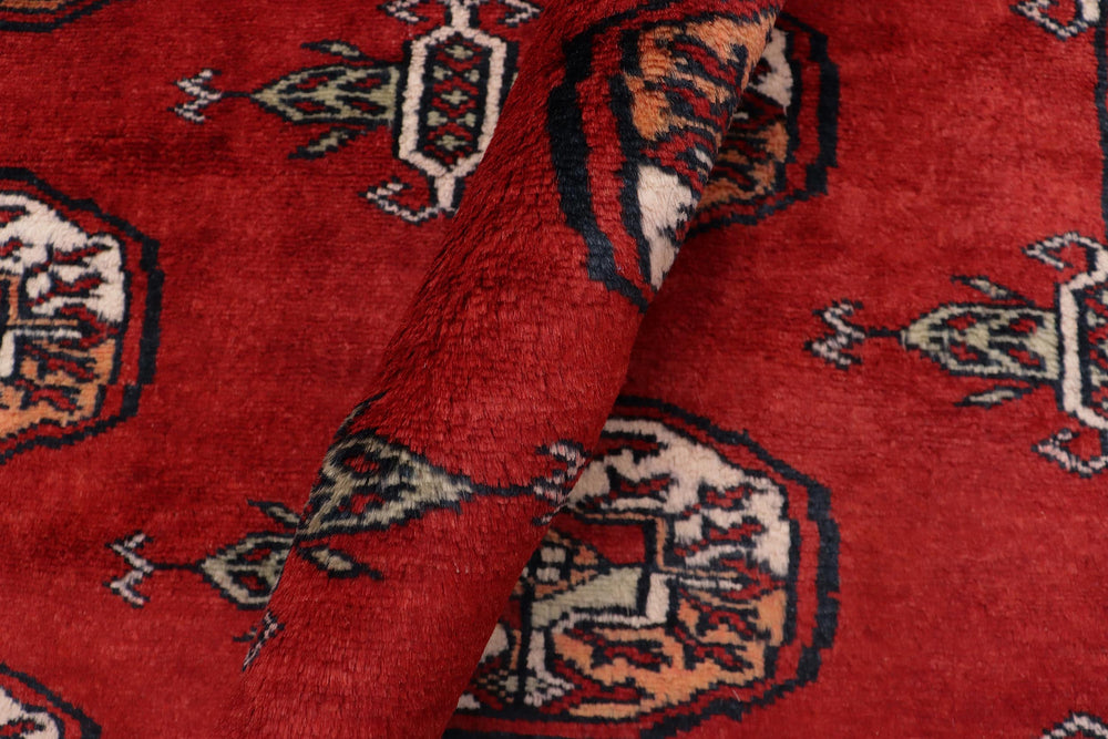 handmade Geometric Bokhara Red Rust Hand Knotted RECTANGLE 100% WOOL area rug 4X6