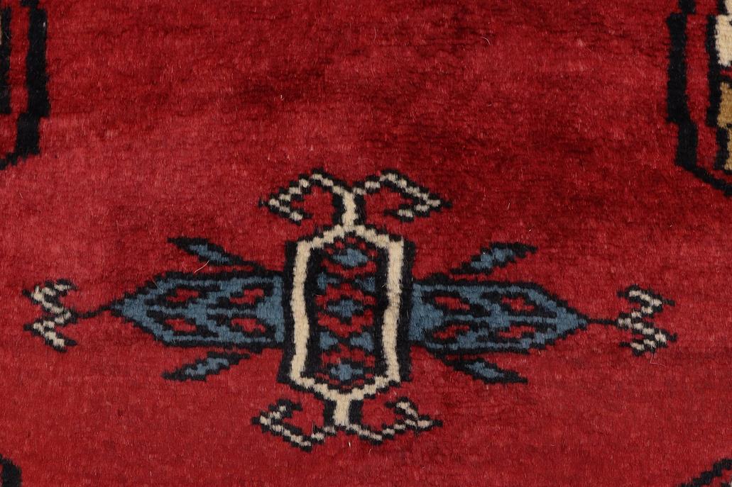 handmade Geometric Bokhara Red Blue Hand Knotted RECTANGLE 100% WOOL area rug 4 x 6