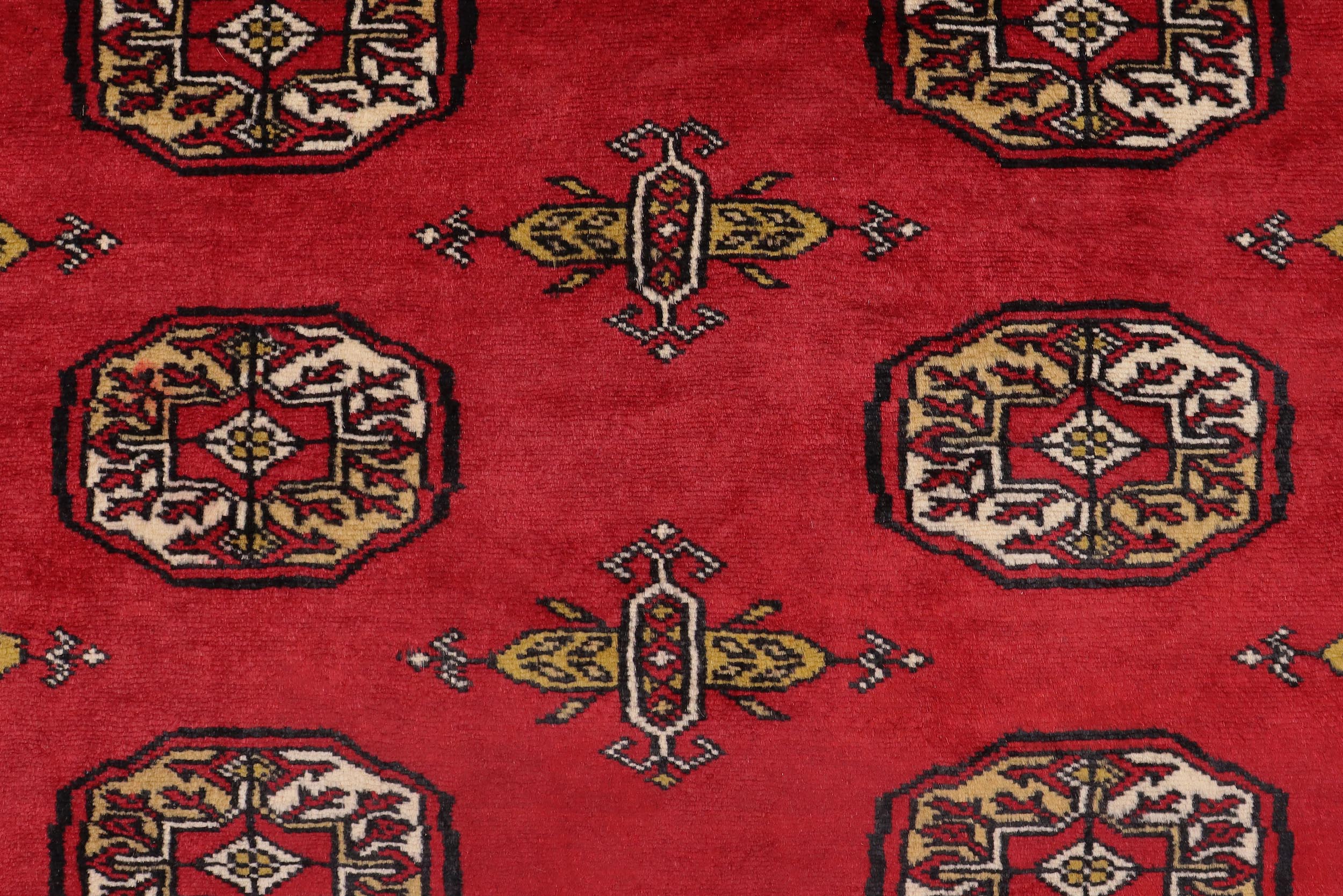 handmade Geometric Bokhara Red Beige Hand Knotted RECTANGLE 100% WOOL area rug 4X6