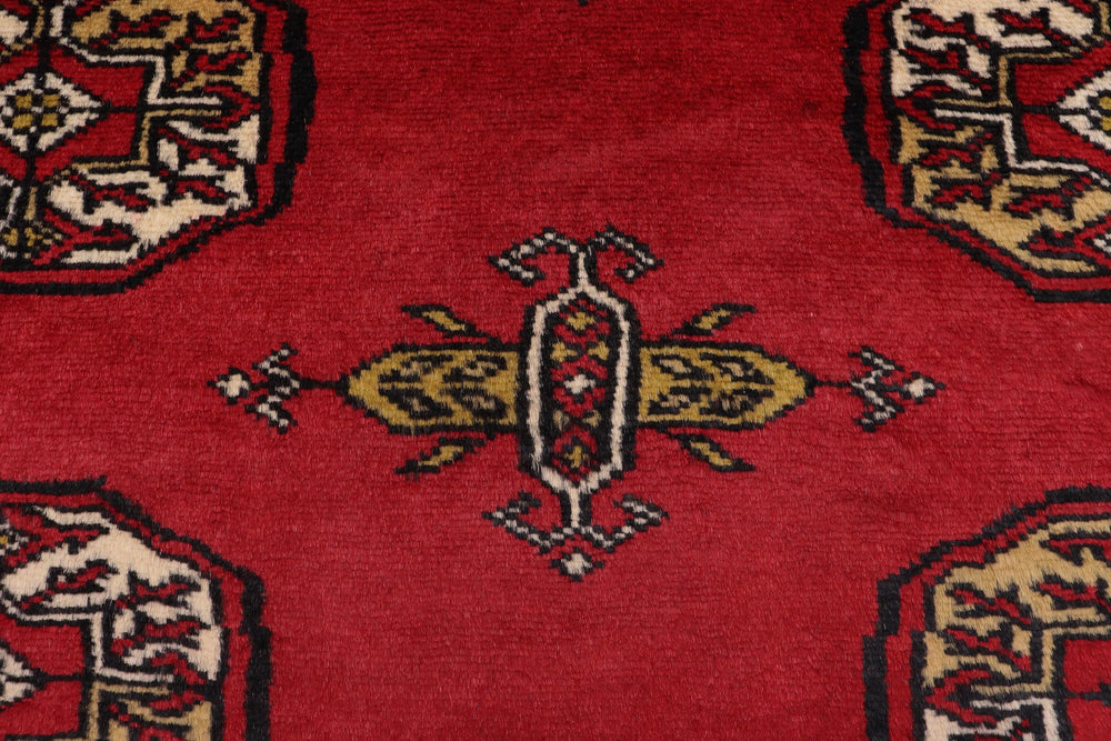 handmade Geometric Bokhara Red Beige Hand Knotted RECTANGLE 100% WOOL area rug 4X6