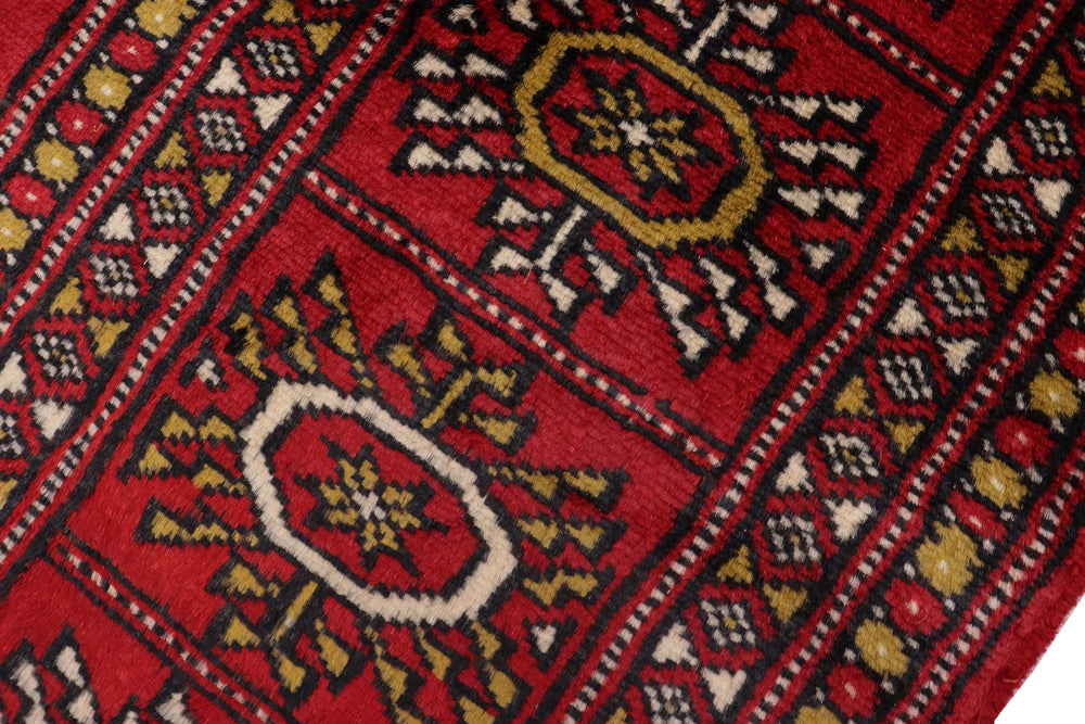 handmade Geometric Bokhara Red Beige Hand Knotted RECTANGLE 100% WOOL area rug 4X6