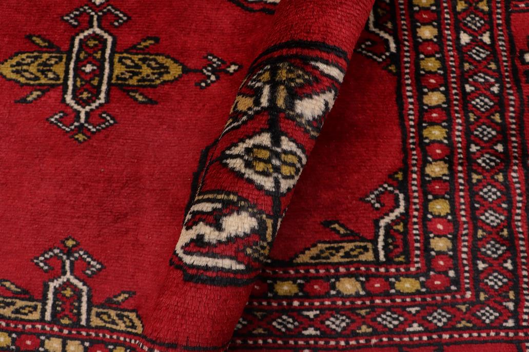 handmade Geometric Bokhara Red Beige Hand Knotted RECTANGLE 100% WOOL area rug 4 x 6