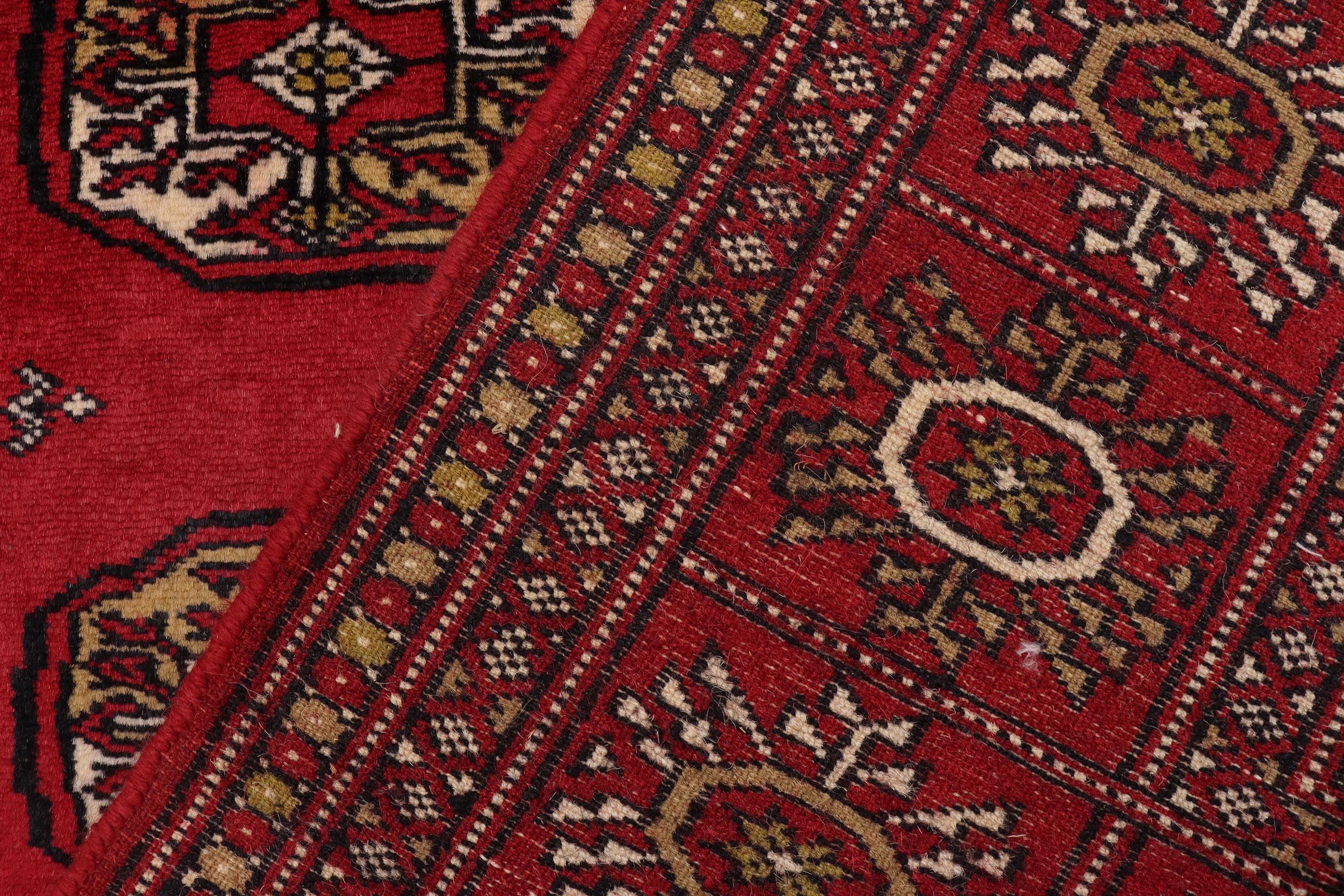 handmade Geometric Bokhara Red Beige Hand Knotted RECTANGLE 100% WOOL area rug 4X6