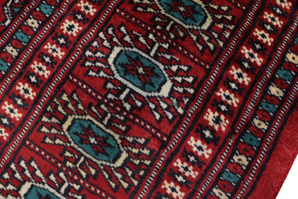 handmade Geometric Bokhara Red Green Hand Knotted RECTANGLE 100% WOOL area rug 4 x 6