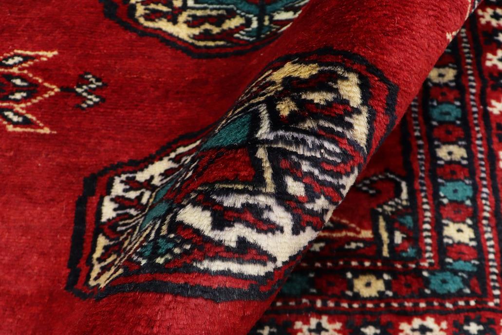 handmade Geometric Bokhara Red Green Hand Knotted RECTANGLE 100% WOOL area rug 4 x 6