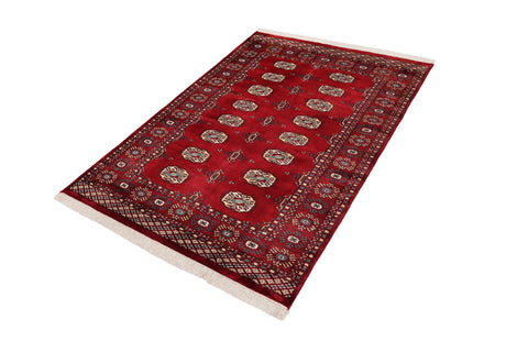 handmade Geometric Bokhara Red Blue Hand Knotted RECTANGLE 100% WOOL area rug 4X6