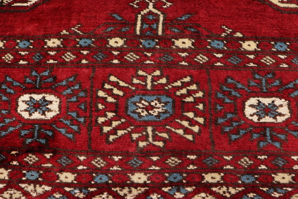 handmade Geometric Bokhara Red Blue Hand Knotted RECTANGLE 100% WOOL area rug 4 x 6