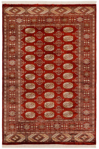 Southwestern Bokhara Marcel Rust/Beige Wool Rug - 4'2''X6'0''