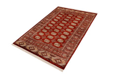 handmade Geometric Bokhara Rust Beige Hand Knotted RECTANGLE 100% WOOL area rug 4X6