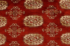 handmade Geometric Bokhara Rust Beige Hand Knotted RECTANGLE 100% WOOL area rug 4X6