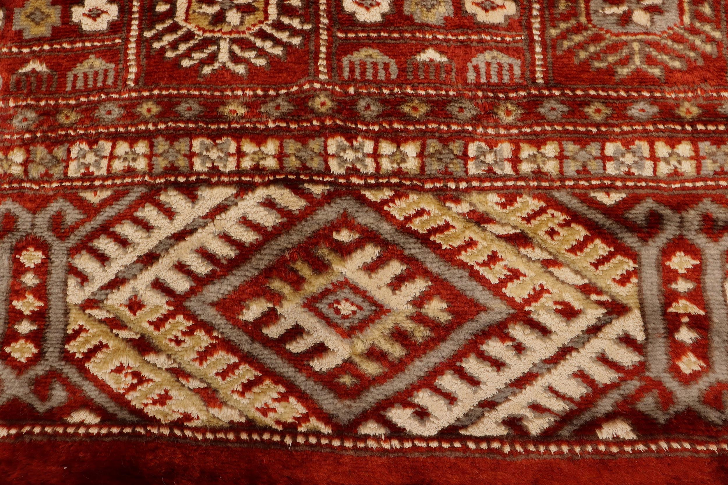 handmade Geometric Bokhara Rust Beige Hand Knotted RECTANGLE 100% WOOL area rug 4X6