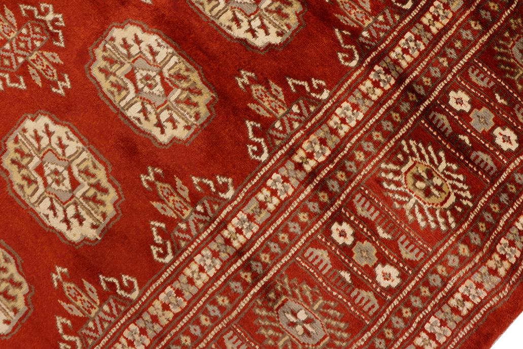 handmade Geometric Bokhara Rust Beige Hand Knotted RECTANGLE 100% WOOL area rug 4 x 6