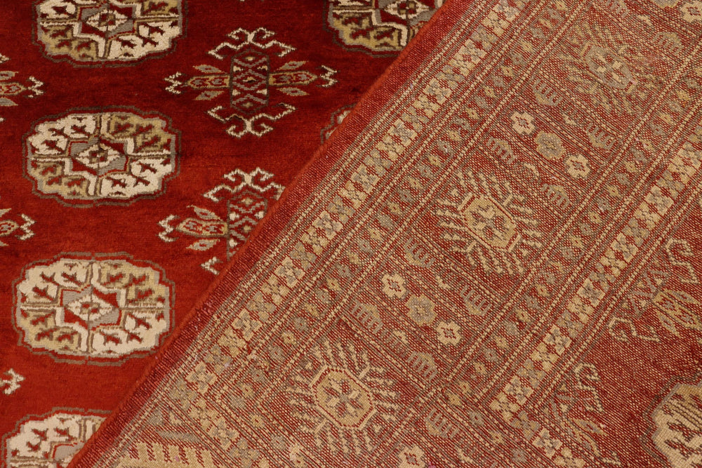 handmade Geometric Bokhara Rust Beige Hand Knotted RECTANGLE 100% WOOL area rug 4X6