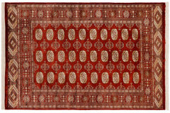 handmade Geometric Bokhara Rust Beige Hand Knotted RECTANGLE 100% WOOL area rug 4X6