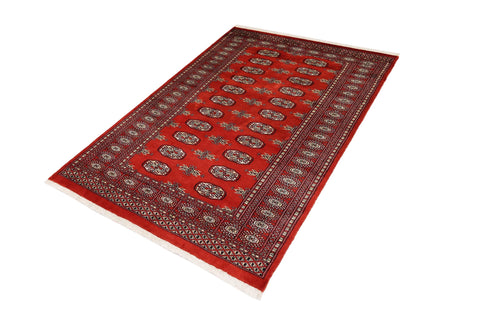 handmade Geometric Bokhara Rust Beige Hand Knotted RECTANGLE 100% WOOL area rug 4X6