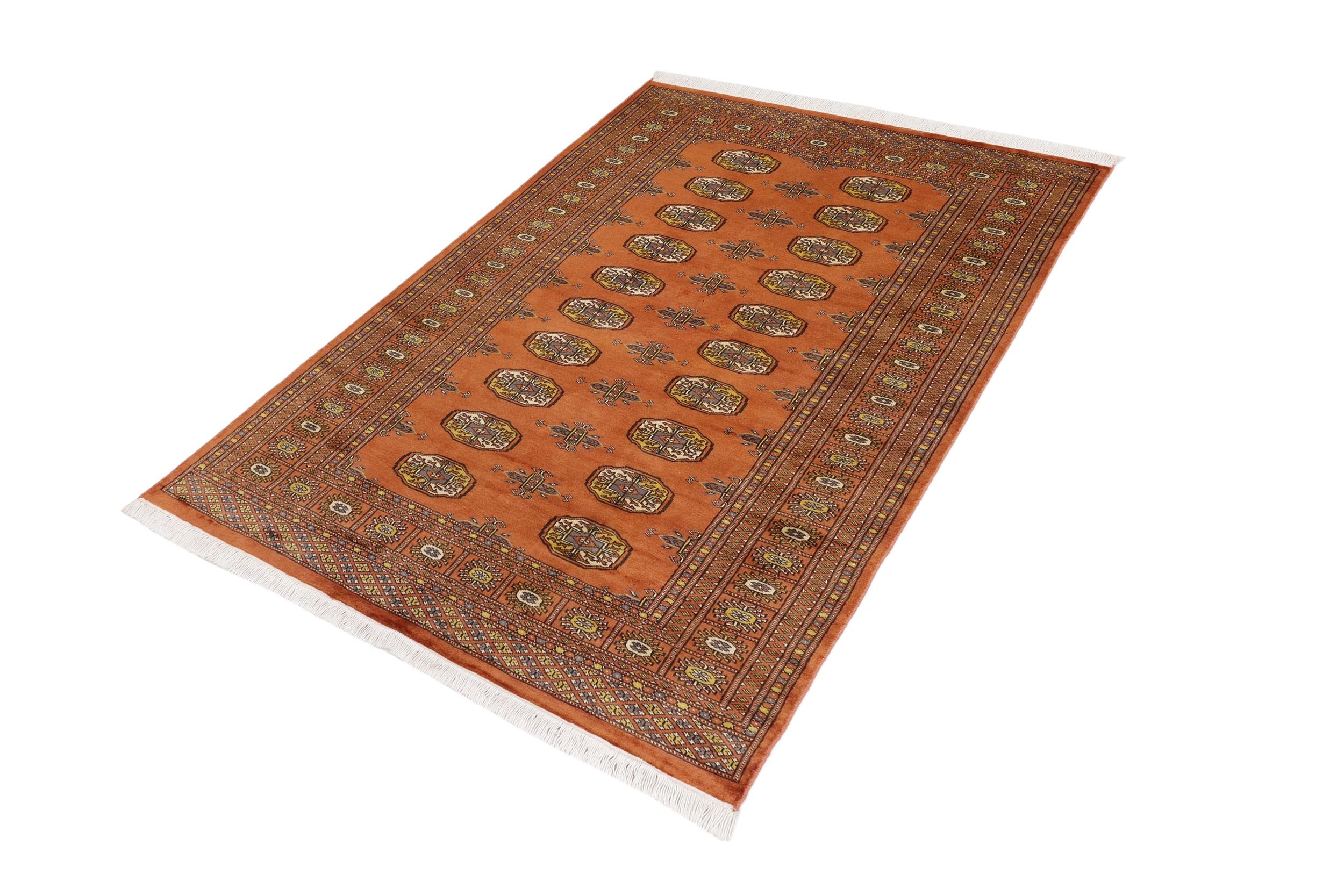 handmade Geometric Bokhara Rust Beige Hand Knotted RECTANGLE 100% WOOL area rug 4X6
